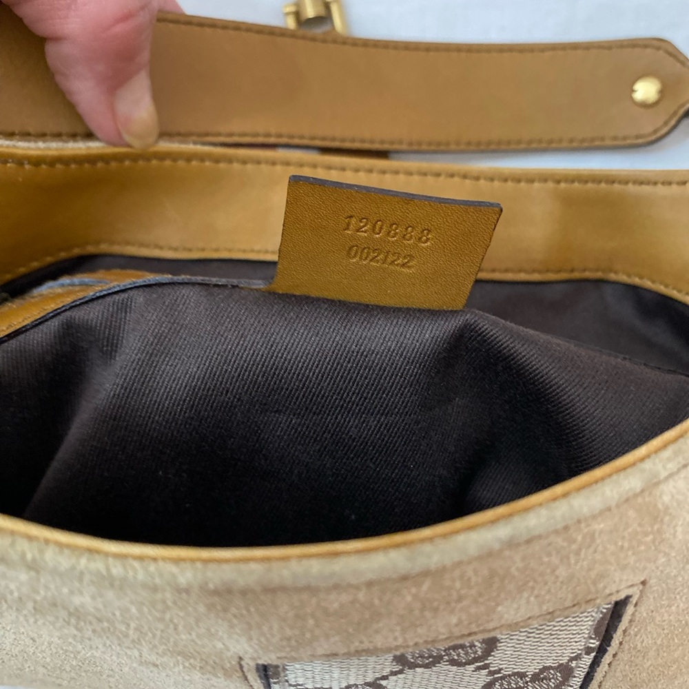 GUCCI Jackie Suede Hobo Bag Brown Nailhead - Picture 5 of 6